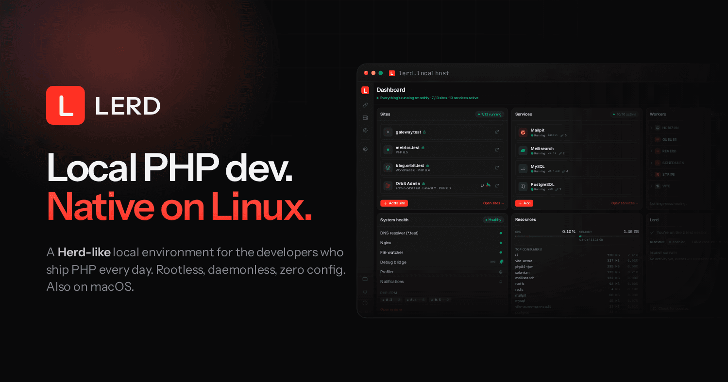 Lerd: el Laravel Herd que sí corre en Linux