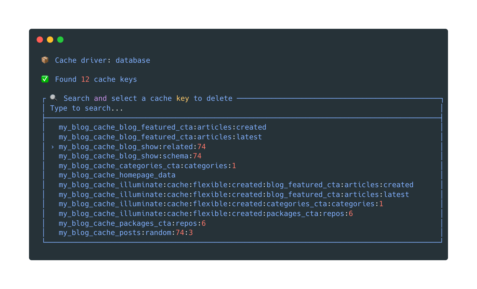 Cache UI Laravel: administra claves de caché en Redis, File y Database sin borrar todo